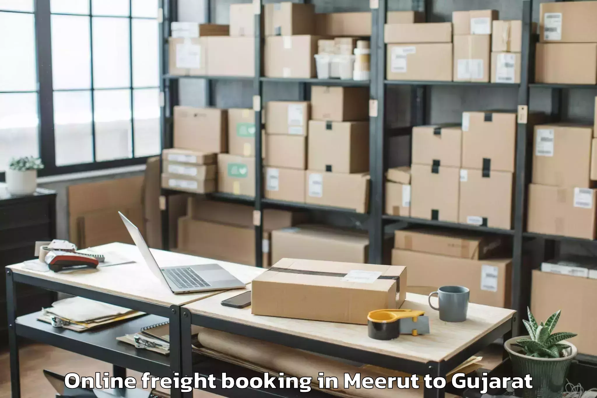 Quality Meerut to Kandla Port Online Freight Booking